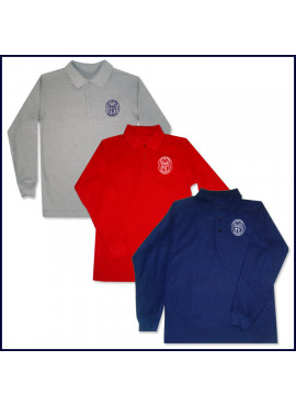 Unisex Mesh Polo Shirt: Long Sleeve with Embroidered Logo