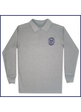 Classic Mesh Polo Shirt: Long Sleeve with Embroidered Crest Logo