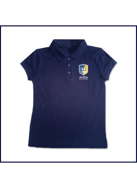 Girls Mesh Polo Shirt: Short Sleeve with Embroidered Logo