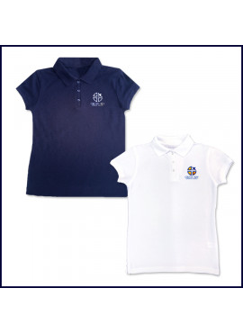 Girls Performance Polo Shirt: Short Sleeve with Embroidered Logo