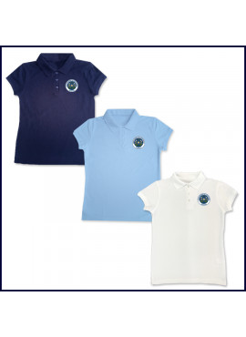 Girls Mesh Polo Shirt: Short Sleeve with School Logo
