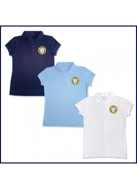 Girls Mesh Polo Shirt: Short Sleeve with School Logo