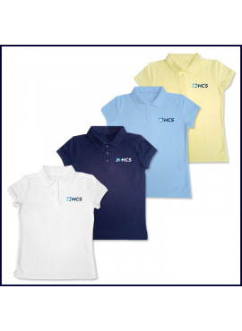 Girls Mesh Polo Shirt: Short Sleeve with School Logo