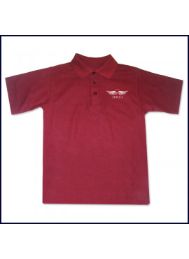 Cardinal Classic Mesh Polo Shirt: Short Sleeve with School Logo