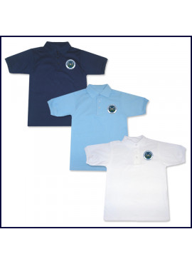 Unisex Jersey Polo Shirt: Short Sleeve with School Logo