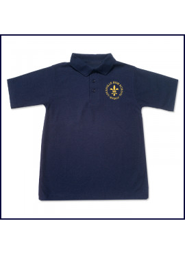 Navy Classic Mesh Polo Shirt: Short Sleeve with Embroidered Logo