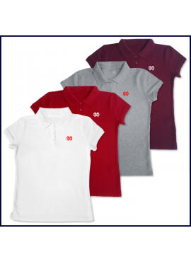 Girls Mesh Polo Shirt: Short Sleeve with MD Embroidered Logo