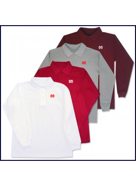 Classic Mesh Polo Shirt: Long Sleeve with MD Embroidered Logo