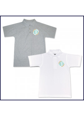 Unisex Mesh Polo Shirt: Short Sleeve with School Logo
