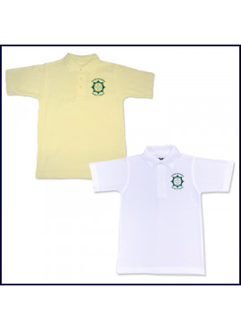 Unisex Mesh Polo Shirt: Short Sleeve with School Logo