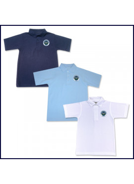 Unisex Mesh Polo Shirt: Short Sleeve with School Logo