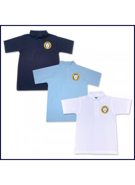 Unisex Mesh Polo Shirt: Short Sleeve with School Logo
