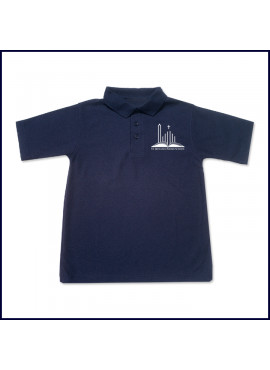 Unisex Mesh Polo Shirt: Short Sleeve with School Logo