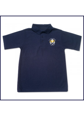 Unisex Mesh Polo Shirt: Short Sleeve with School Logo