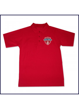 Red Unisex Mesh Polo Shirt: Short Sleeve with Fiberlok Logo