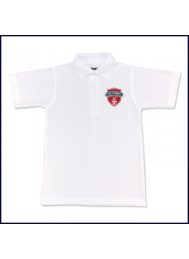White Unisex Mesh Polo Shirt: Short Sleeve with Fiberlok Logo