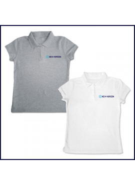 Girls Mesh Polo Shirt: Short Sleeve with Embroidered Logo