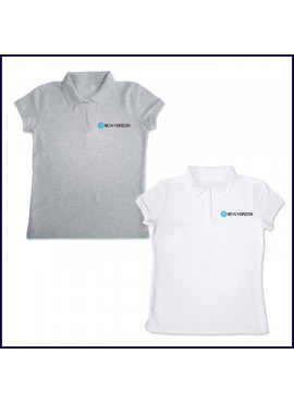 Girls Mesh Polo Shirt: Short Sleeve with Embroidered Logo