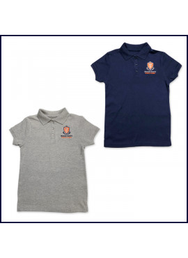 Girls Interlock Polo Shirt: Short Sleeve with Embroidered Logo