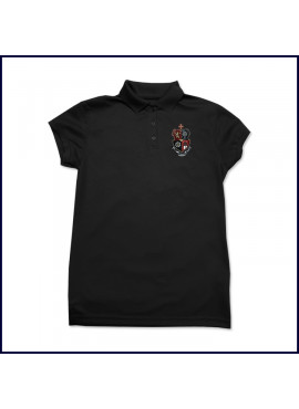 Black Girls Performance Polo with JSerra Logo