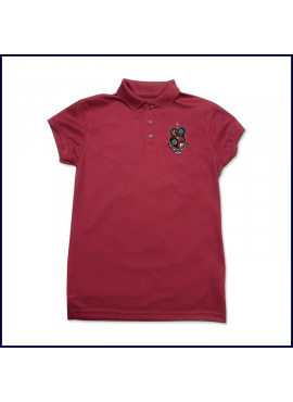 Crimson Girls Performance Polo with JSerra Logo