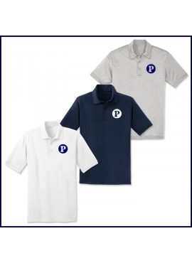 Unisex Performance Polo Shirt: Short Sleeve with School Logo
