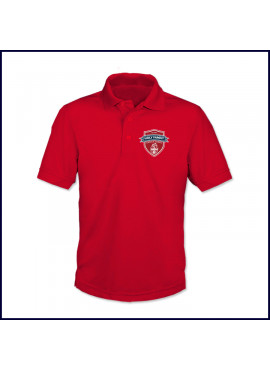 Red Unisex Performance Polo Shirt: Short Sleeve with Fiberlok Logo