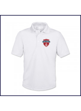 White Unisex Performance Polo Shirt: Short Sleeve with Fiberlok Logo
