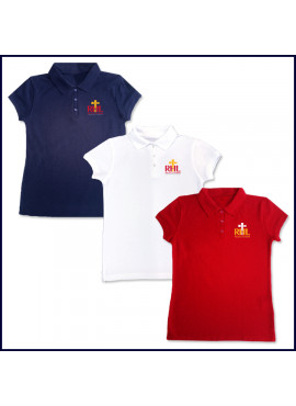 Girls Mesh Polo Shirt: Short Sleeve with Embroidered Logo