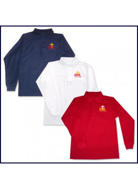 Classic Mesh Polo Shirt: Long Sleeve with Embroidered Logo