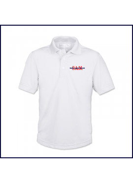 White Performance Polo Shirt: Short Sleeve with Embroidered Logo