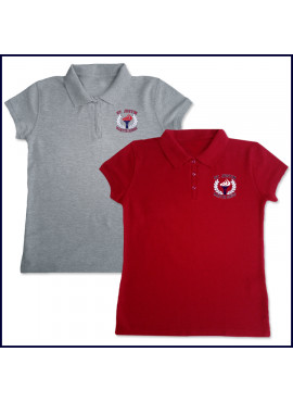 Girls Mesh Polo Shirt: Short Sleeve with Classic Logo