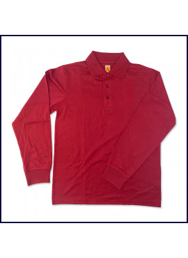 Crimson Vintage Unisex Jersey Polo: Long Sleeve