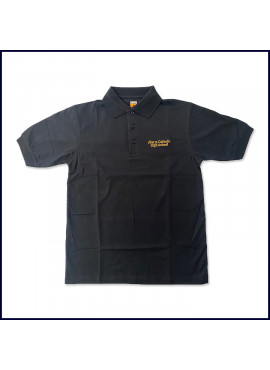 Black Vintage Unisex Jersey Polo: Short Sleeve