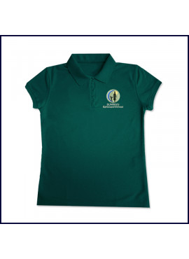 Girls Jersey Polo Shirt: Short Sleeve with Embroidered Logo