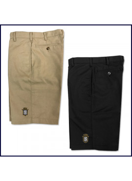 Flat Front Shorts with Servite Embroidered Logo