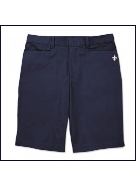 Girls Bermuda Shorts with Embroidered Fleur de Lis Logo