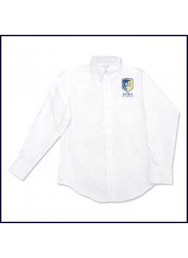 Oxford Shirt: Long Sleeve with Embroidered Logo Above Pocket