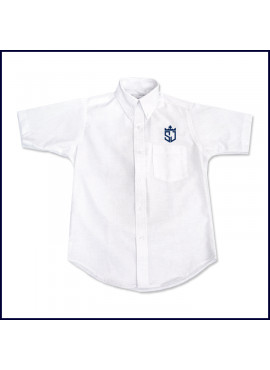 Oxford Shirt: Short Sleeve with Embroidered Logo