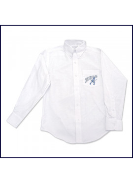 Oxford Shirt: Long Sleeve with School Logo on Pocket