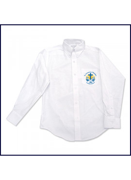 Oxford Shirt: Long Sleeve with School Logo on Pocket