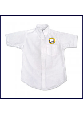 Oxford Shirt: Short Sleeve with School Logo Above Pocket