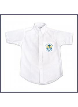 Oxford Shirt: Short Sleeve with School Logo on Pocket