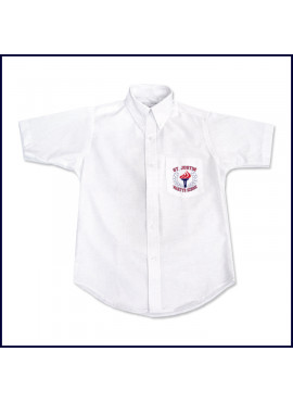 Oxford Shirt: Short Sleeve with Classic Logo on Pocket
