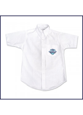 Oxford Shirt: Short Sleeve with School Logo on Pocket