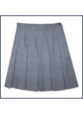 Heather Grey Stitched Down Box Pleat Skirt