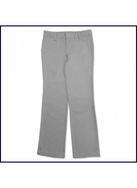 Grey Girls Flat Front Pants
