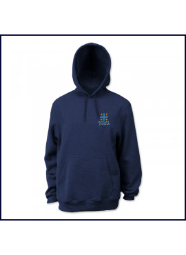 Hooded Pullover Sweatshirt with Embroidered Logo