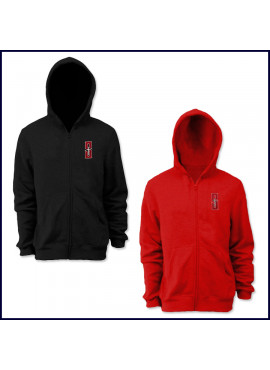 Zip Front Hooded Sweatshirt with Embroidered Logo