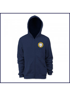 Zip Front Hooded Sweatshirt with School Logo
